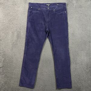 J Crew Pants Mens 35x32 Blue Straight Leg Corduroy Stretch Preppy Casual